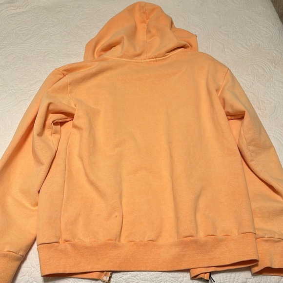 NWOT Talentless Men’s heavyweight drop shoulder Zip-up hoodie in Peach Size S - Picture 10 of 12